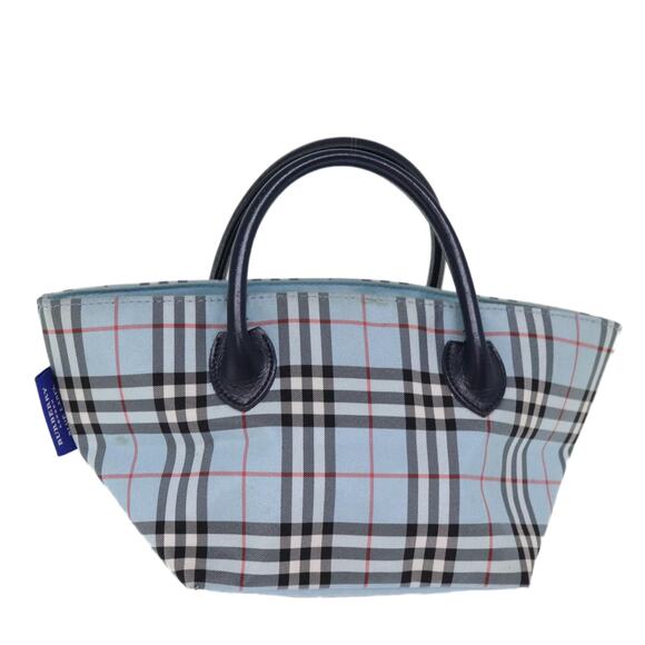 Burberry Nova Check Blue Label Hand Bag Nylon Blue - Picture 1 of 16
